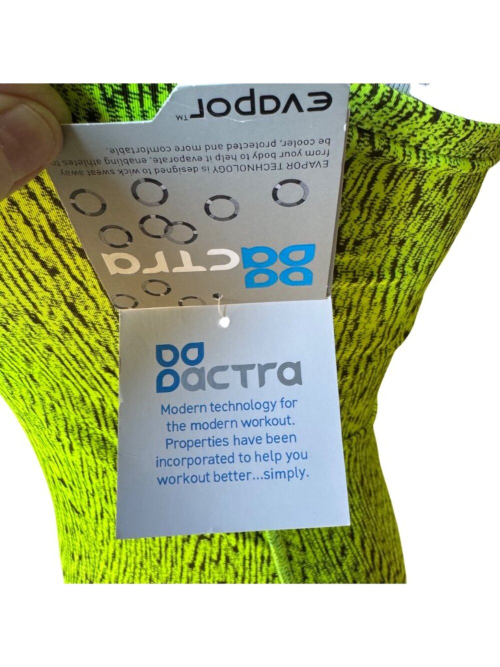 DaDactra Womens Performance Tank Top Neon Yellow/Black S Evapor Tech Activewear - Picture 15 of 16